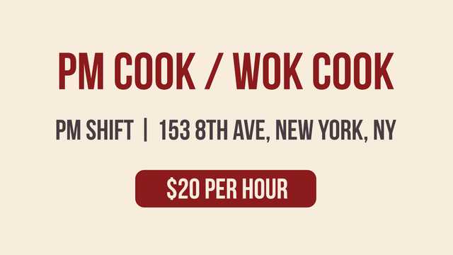 PM Cook / Wok Cook