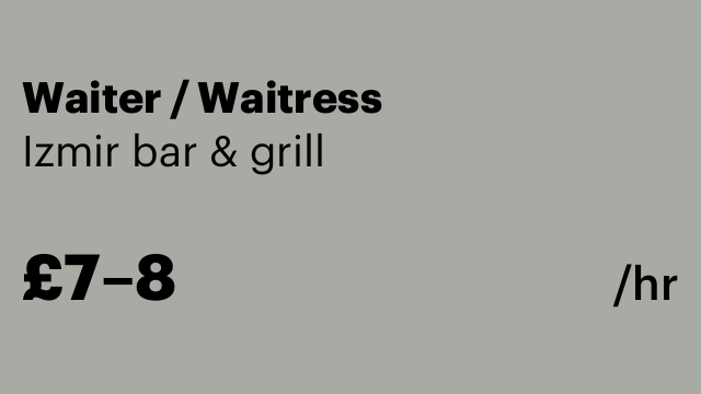 Waiter / Waitress