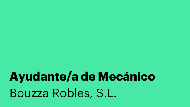 Ayudante/a de Mecánico