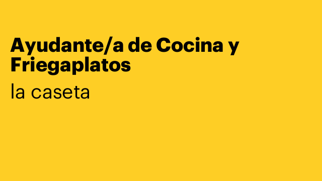 Ayudante/a de Cocina y Friegaplatos