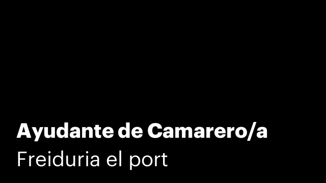 Ayudante de Camarero/a