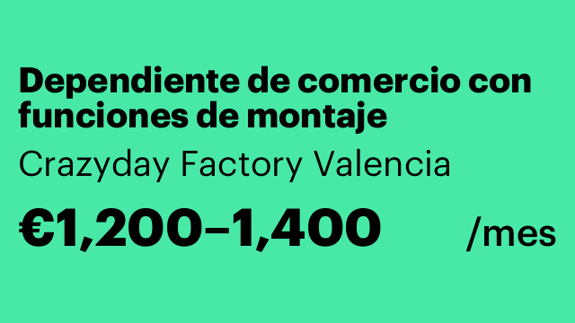 Dependiente de comercio con funciones de montaje