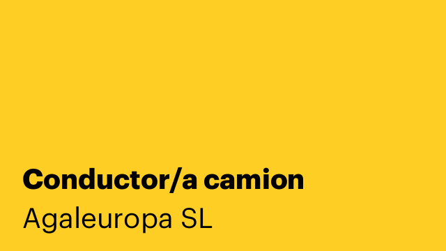 Conductor/a camion