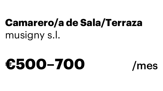 Camarero/a de Sala/Terraza