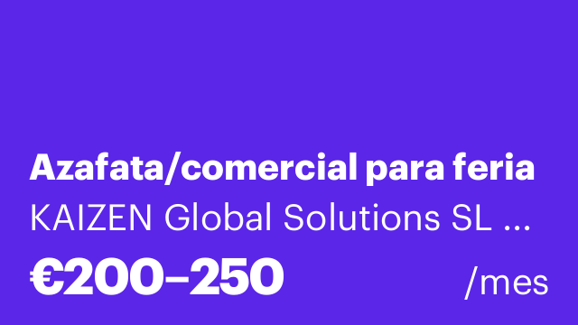 Azafata/comercial para feria