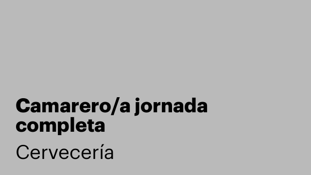 Camarero/a jornada completa