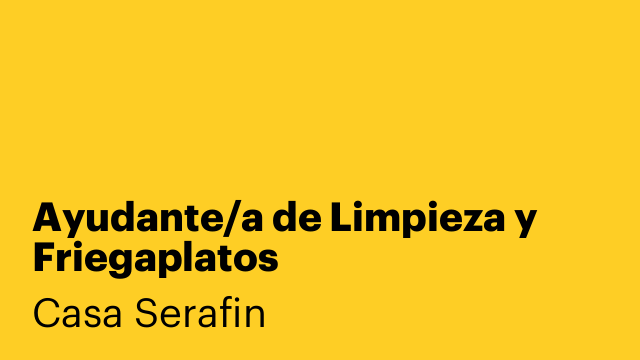 Ayudante/a de Limpieza y Friegaplatos