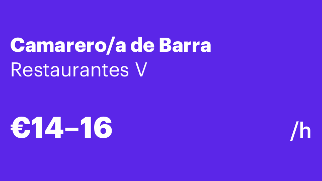 Camarero/a de Barra