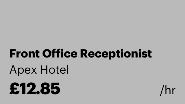 Front Office Receptionist