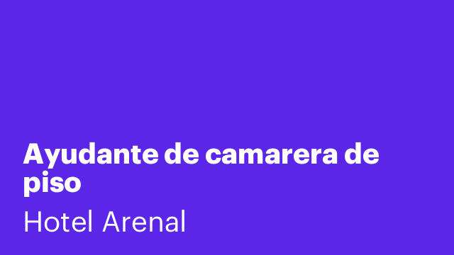 Ayudante de camarera de piso