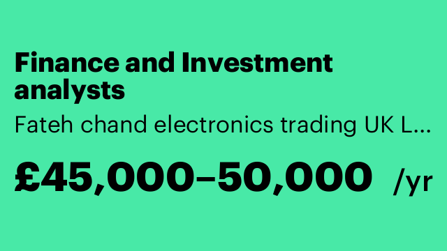 Finance and Investment analysts