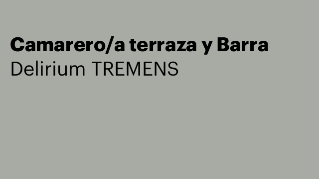 Camarero/a terraza y Barra
