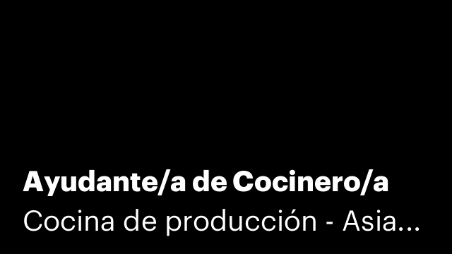 Ayudante/a de Cocinero/a