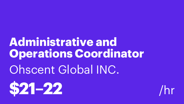Administrative and Operations Coordinator