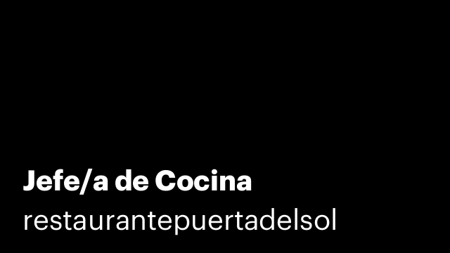 Jefe/a de Cocina