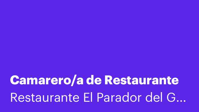 Camarero/a de Restaurante