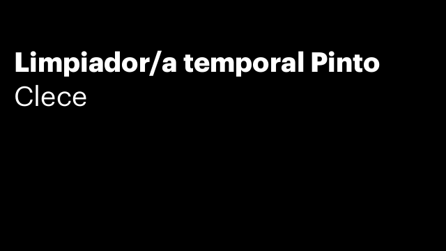 Limpiador/a temporal Pinto