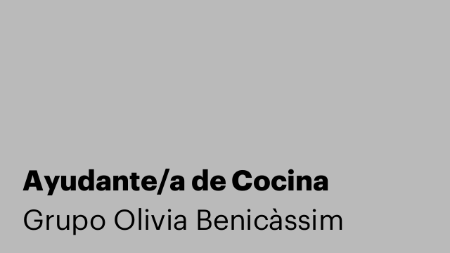 Ayudante/a de Cocina