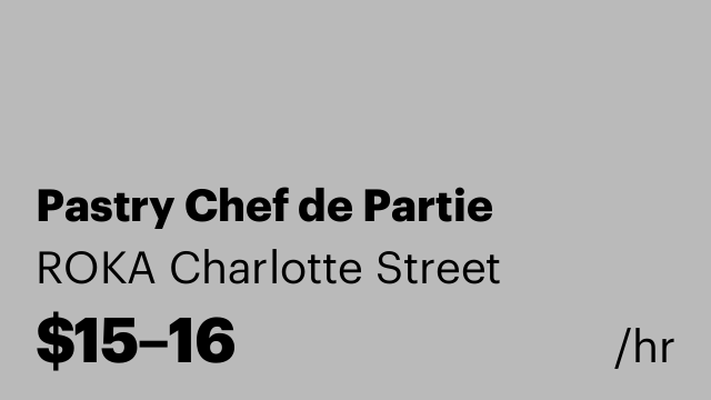Pastry Chef de Partie