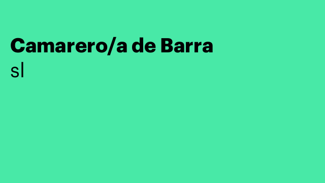 Camarero/a de Barra