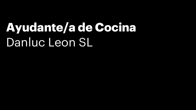 Ayudante/a de Cocina