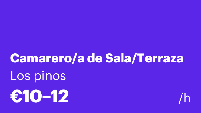 Camarero/a de Sala/Terraza