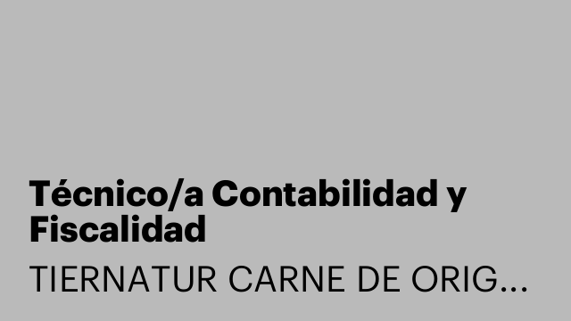 Técnico/a Contabilidad y Fiscalidad