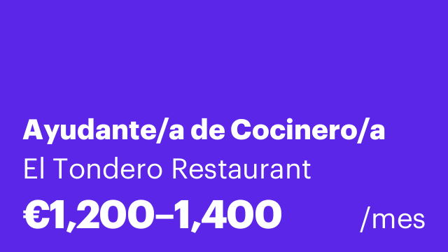 Ayudante/a de Cocinero/a