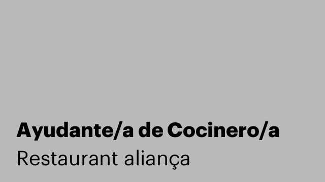 Ayudante/a de Cocinero/a