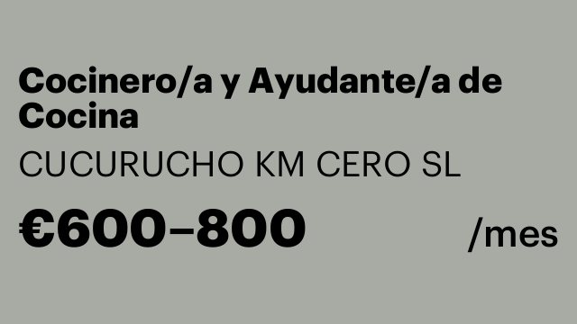 Cocinero/a y Ayudante/a de Cocina