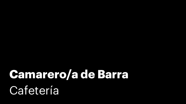 Camarero/a de Barra
