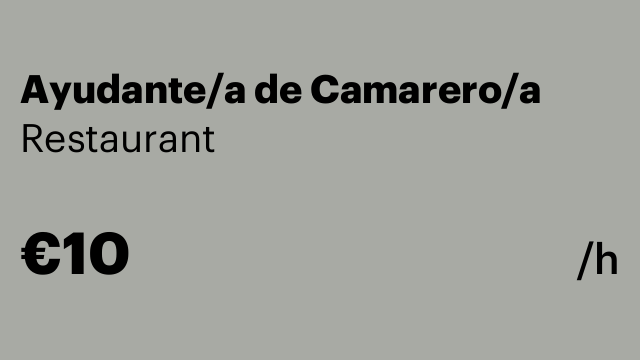 Ayudante/a de Camarero/a