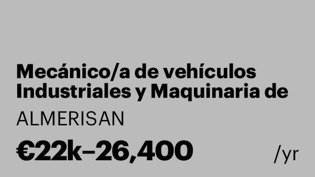 Mecánico/a de vehículos Industriales y Maquinaria de Obra Publica.