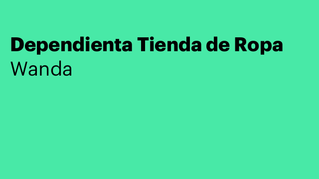 Dependienta Tienda de Ropa
