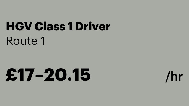 HGV Class 1 Driver