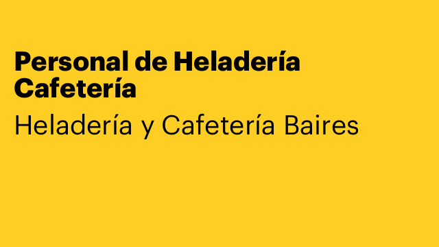 Personal de Heladería Cafetería