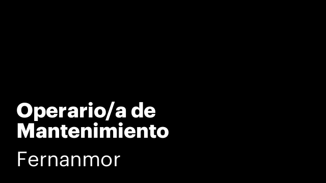 Operario/a de Mantenimiento