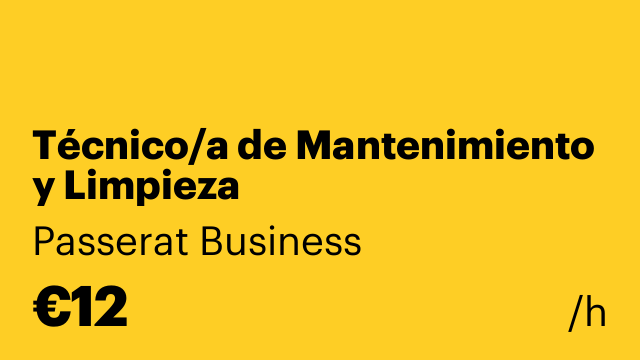Técnico/a de Mantenimiento y Limpieza
