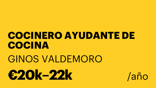 COCINERO AYUDANTE DE COCINA