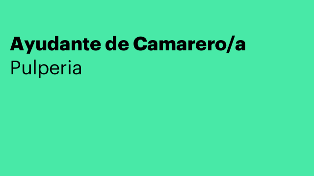 Ayudante de Camarero/a