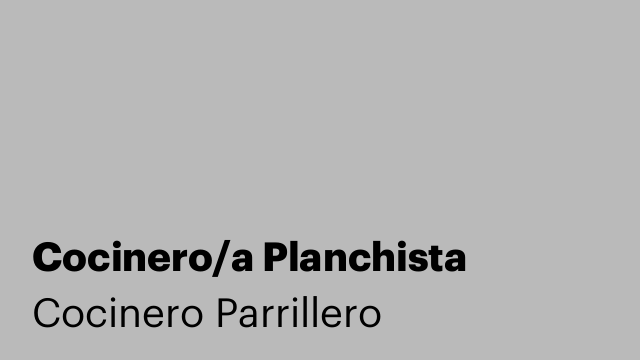 Cocinero/a Planchista
