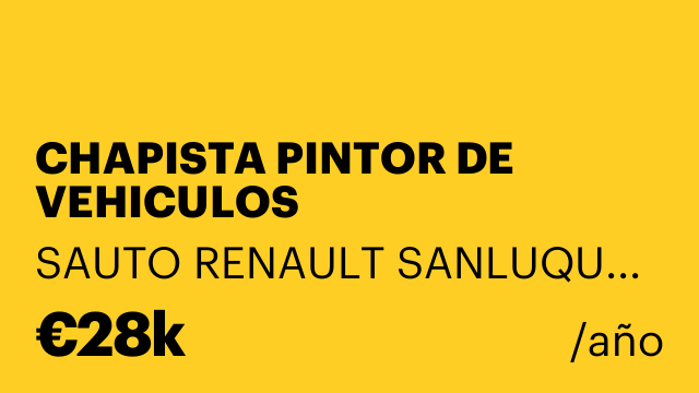 CHAPISTA PINTOR DE VEHICULOS