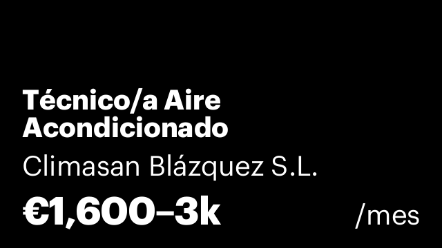 Técnico/a Aire Acondicionado