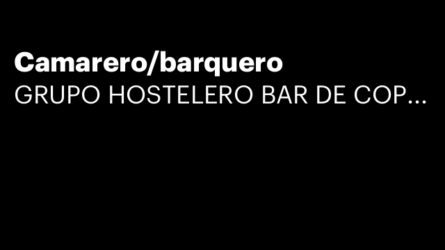 Camarero/barquero