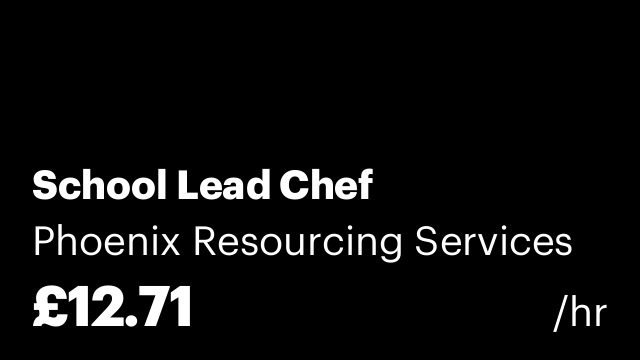 School Lead Chef