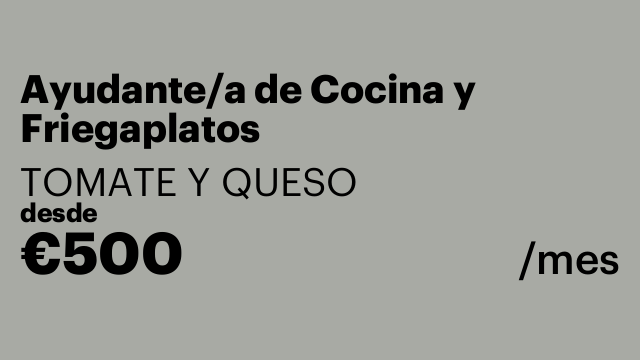 Ayudante/a de Cocina y Friegaplatos