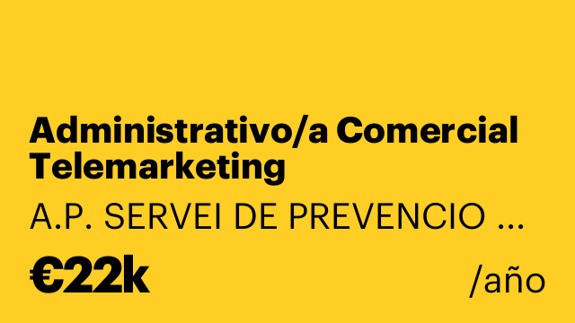Administrativo/a Comercial Telemarketing