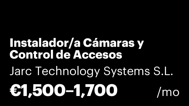 Instalador/a Cámaras y Control de Accesos