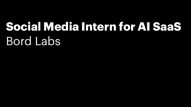 Social Media Intern for AI SaaS