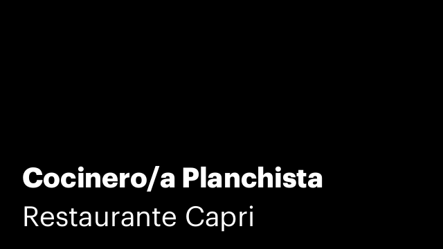 Cocinero/a Planchista